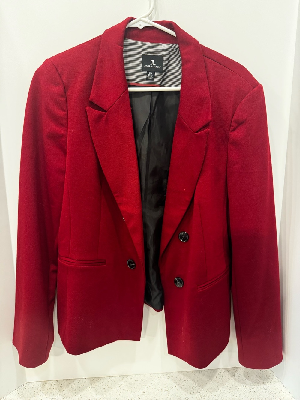 Jules & Leopold Women's Red Double-Breasted Blazer - Size L